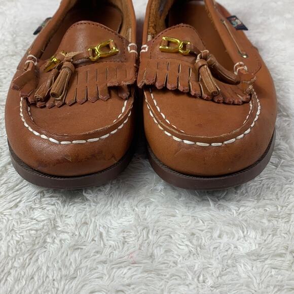 Unbranded duck Genuine Leather tan Tassel Loafer shoes with gold hardware, 9 - Picture 2 of 9